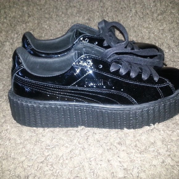 FENTY-PUMA by Rihanna Black Creeper-Crinkled Patent Leather-Sz 6-NWT - Picture 4 of 6